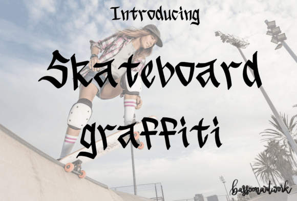 Skateboard Graffiti Font: Bold Blackletter for Crafters